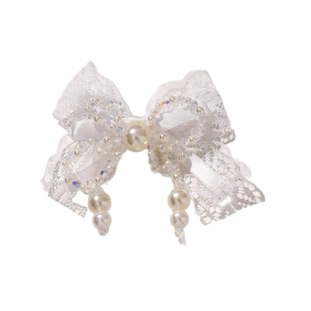 Lolita Lace Bow Pearl Hair & Clothing Accessories Set