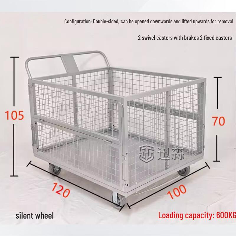 Heavy-Duty Folding Mesh Warehouse Cart