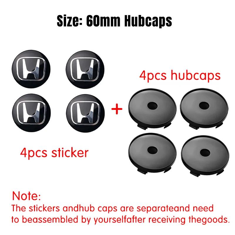 4pcs 56/60mm Car Wheel Center Cover Hub Caps Badge Auto Accessorie For Honda Mugen INSPIRE VTEC DOHC Modulo Vezel CITY CIVIC RR