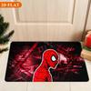 Bath Mat 1pc, Spider- Red Black Silhouette, MARVEL Flannel Rectangular Mat, Bathroom Non-Slip Entrance Mat, Fun Door Decoratio