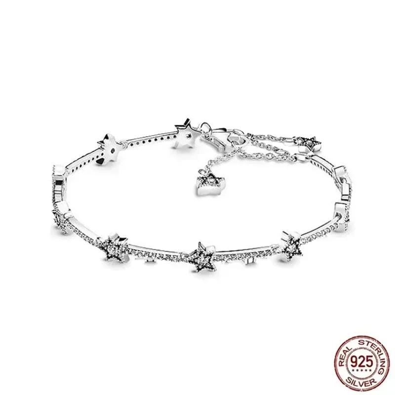 Bracelet en Argent Sterling 925 Zirconium Bleu en Forme de Cœur: Un cadeau luxueux pour les femmes en ce jour spécial