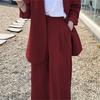 Korean Style 2025 Loose Casual Padded Shoulder Suit Jacket - Multiple Colors