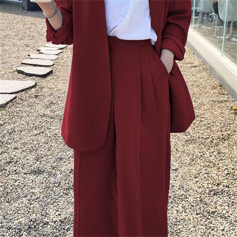 Korean Style 2025 Loose Casual Padded Shoulder Suit Jacket - Multiple Colors