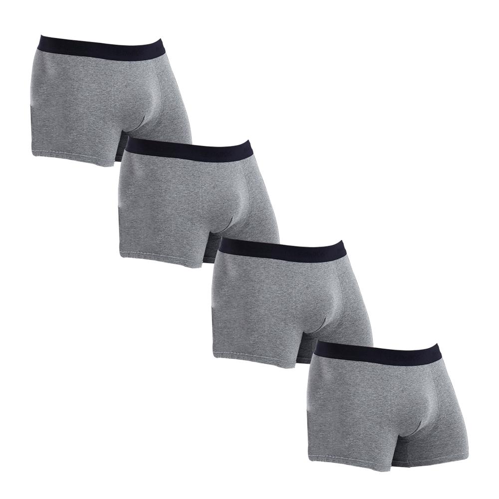 

BONITOS 4Pcs Чоловічі шорти боксери Однотонна бавовняна нижня білизна для чоловіків Труси Чоловічий комплект трусиків XL темно-сірий