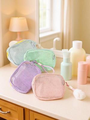 High-Value Mesh Zipper Cosmetic Organizer & Portable Travel Toiletry Bag
