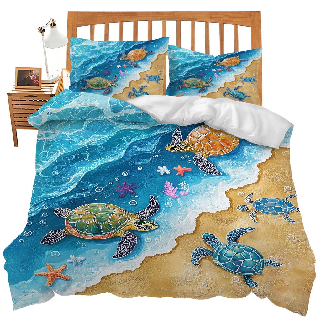 Ocean Bedding Sets Sea Theme Comforter Duvet Cover Bedroom Decor Queen King Size Quilt Covers With 2 Pillowcases For Kids Adults
