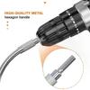 300mm Silver Hexagonal Handle Metal Universal Flexible Shaft Directional Screwdriver Connection Extension Rod Tool Accessory