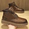 Martin boots shoes men's rhubarb boots autumn and winter high-top tooling shoes men's waterproof and non-slip boots men's