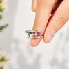 High-End S925 Sterling Silver Colorful Diamond Square Double Ring for Women - European & American Style Index Finger Ring