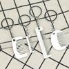Portable Metal Keychain Pocket Comb Pendant with Keyring Hair Stylists Tool Charm Key Holder Trendy Gift for Girls