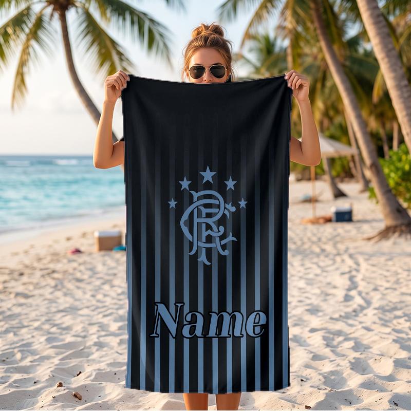 rangers fc (28) Custom Name Beach Towel Large Towel for Beach Pool Swimming Vacation Travel Gift