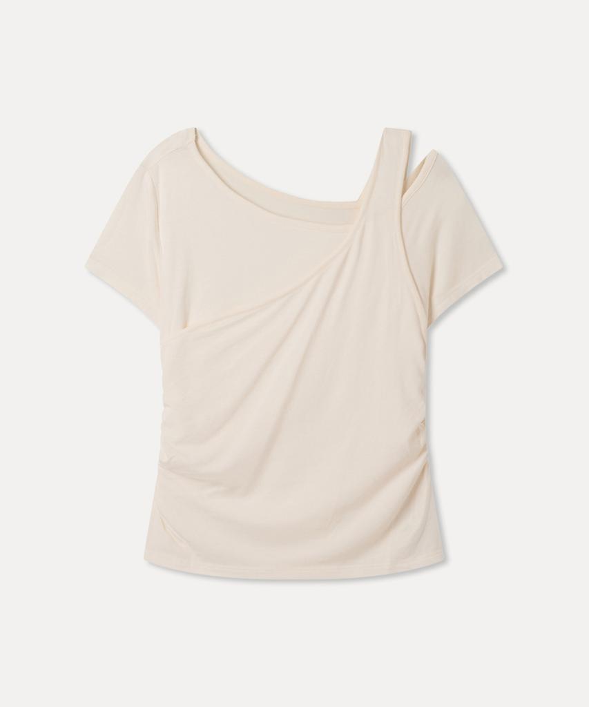 MIXXO Asymmetrical Layered Short Sleeve T-Shirt_Miwhwg506A