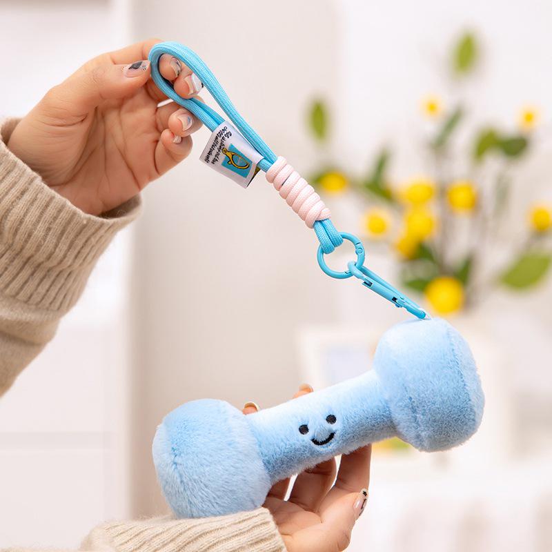 Niedliche Cartoon Hantelpuppe: Plüsch Gewichtheber-Kumpel für Kinder