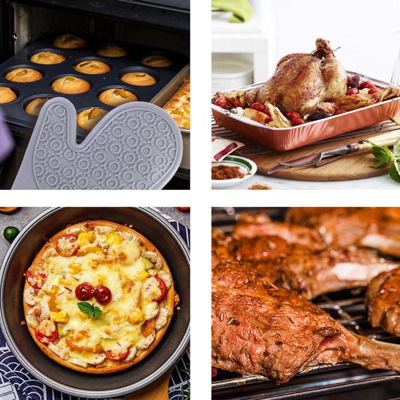 Thicken Silicone Baking Gloves Waterproof Heat Resistant Oven Mitt With Cotton Kitchen Cooking Microwave BBQ Gloves Potholder