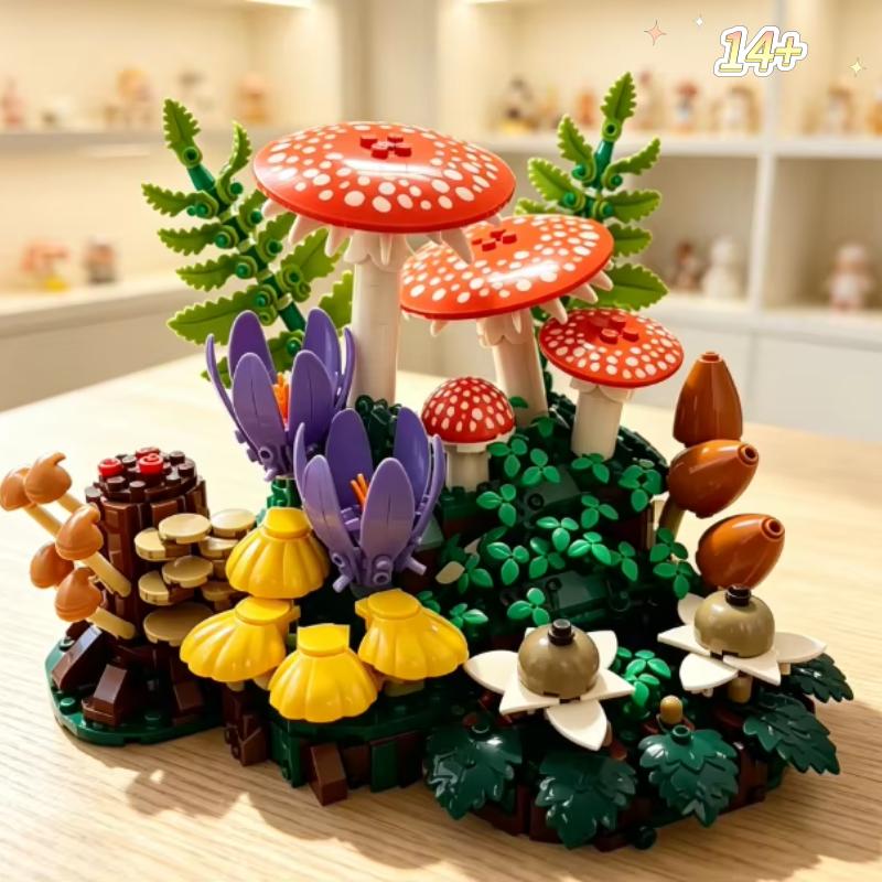 New Arrival Woodland Mushrooms Plant Building Blocks Set 806 Pieces Adult Assembly Creative Display Model Holiday Birthday Gifts