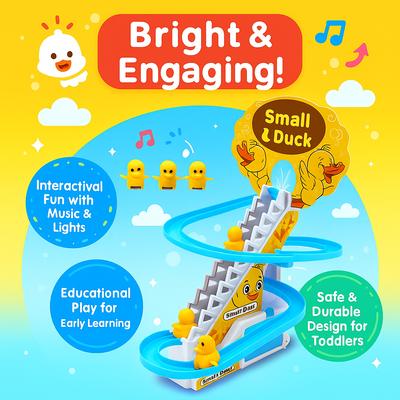 1 set giocattolo elettronico per bambini anatra arrampicata scale pista giocattolo con musica e luce giocattoli educativi per bambini per i più piccoli