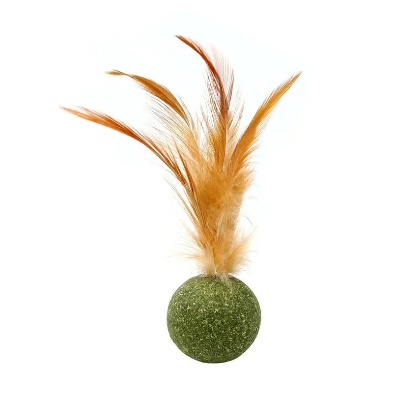 Cat Mint Ball Health and Safety Cat Feather Toy Ball Family Chase Cat Snacks Teeth Cleaning and Tooth Grinding Hair Removal Ball