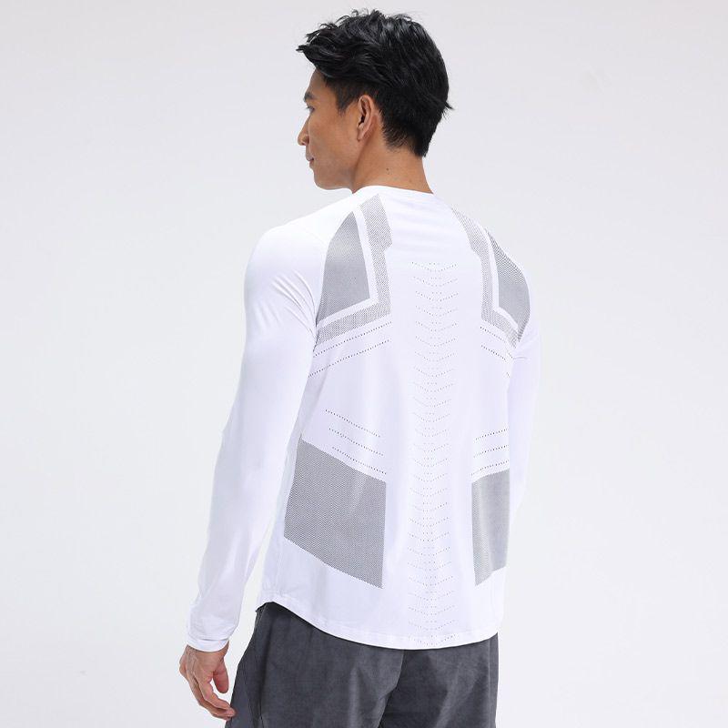 Dijia Men's Quick-Dry Long-Sleeve Athletic T-Shirt for Running, Basketball, Fitness, Cycling, and Hiking.
