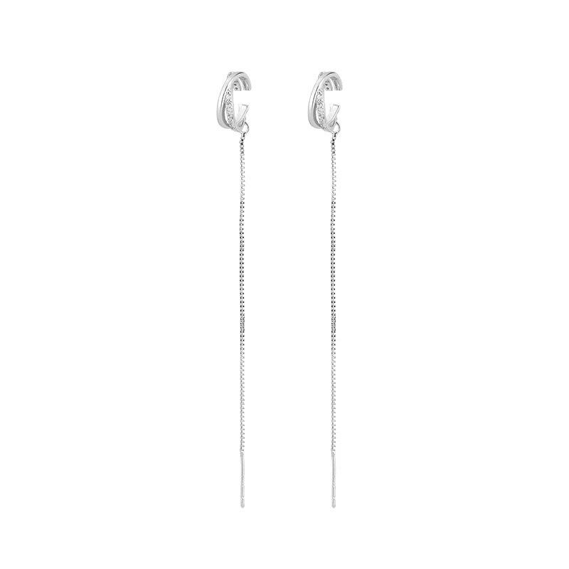 Ear Clips Without Ear Piercings Women'S Fringed Ear Line Temperament Premium Niche Earrings Fashion Personalized Earrings