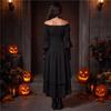 Damska Średniowieczna Renesansowa Gotycka Sukienka Odkrywająca Ramiona Korsetowa Talia Długi Rękaw Rozszerzany Rękaw Warstwowy Dół Styl Vintage Kostium Sukienka na Halloween