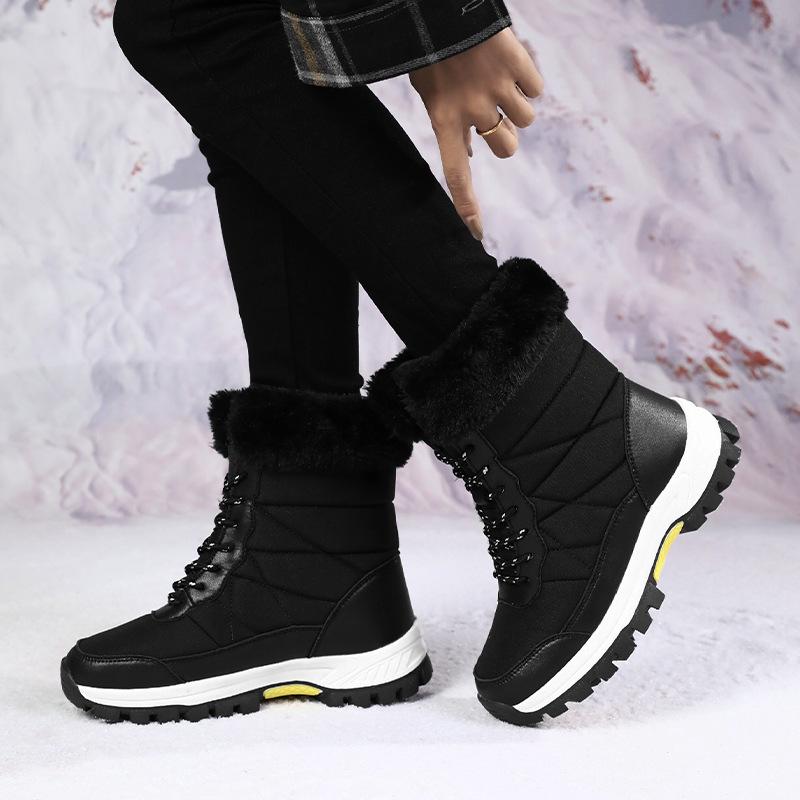 Women's High-Top Snow Boots - Warm Winter Cotton Shoes