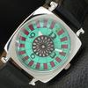 REFURBISHED VINTAGE HAND-WINDING SWISS MENS ROULETTE SEA GREEN WATCH A700947-5 R205a-a700947