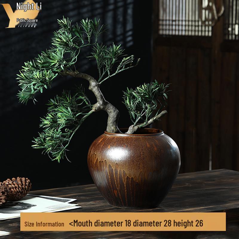 Retro Ceramic Floor Vase for Living Room and Hotel Décor