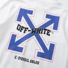 9095 Off-White 2025 Autumn and Winter New OW Blue Letter Arrow Pattern Men's and Women's Hooded Sweatshirt