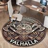 1Pc Viking theme Printed circular carpet, home door mat, outdoor travel protection carpet A1