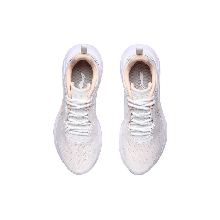 Li-Ning Non-Slip Shock Absorbing Low-Top Running Shoes Women Sneakers White Orange ARHR140-3