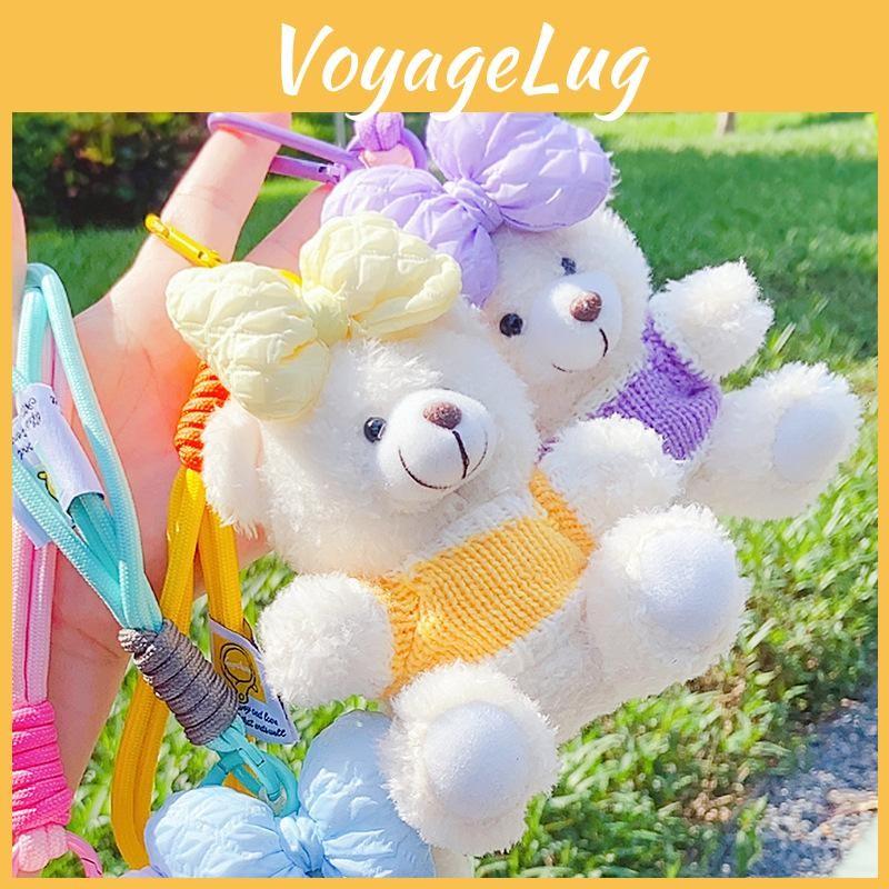 Bear Bow Plush Toy Cartoon Animal Doll Keychain Backpack Pendant Gift Holiday