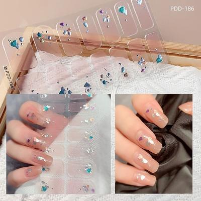 14 Streifen Nagelpflaster Vollabdeckung Nagelkunst-Aufkleber Wasserdichte Gel-Nagelaufkleber DIY Nagelkunst-Herstellung