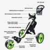 The Portable Three Wheeled Cart for Golf Courses Is Foldable Easy To Carry Sturdy and Durable, Convenient for Storing Golf Carts