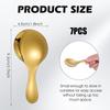 TIESOME 7 PCS Short Handle Spoons, Gold Stainless Steel Mini Scoops Thickened Small Round Spoon Small Coffee Scoops for Canisters Salt Sugar Coffee