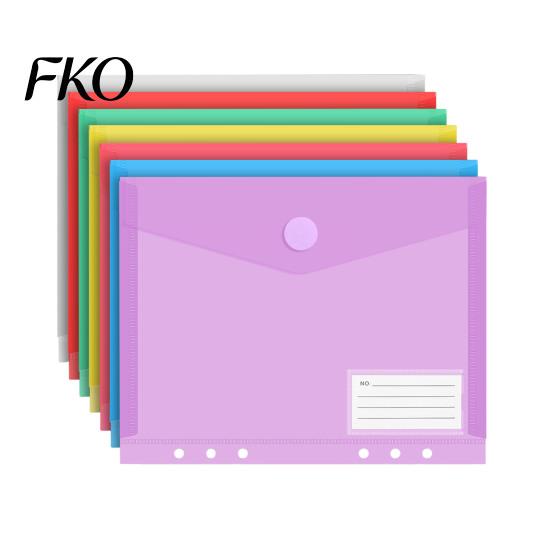 Project Document Organizer Plastic File Folder with Label Pocket, Hook And Loop Closure Clear Curved Flip Cover Poly Envelope Folder, A4/A5/A6