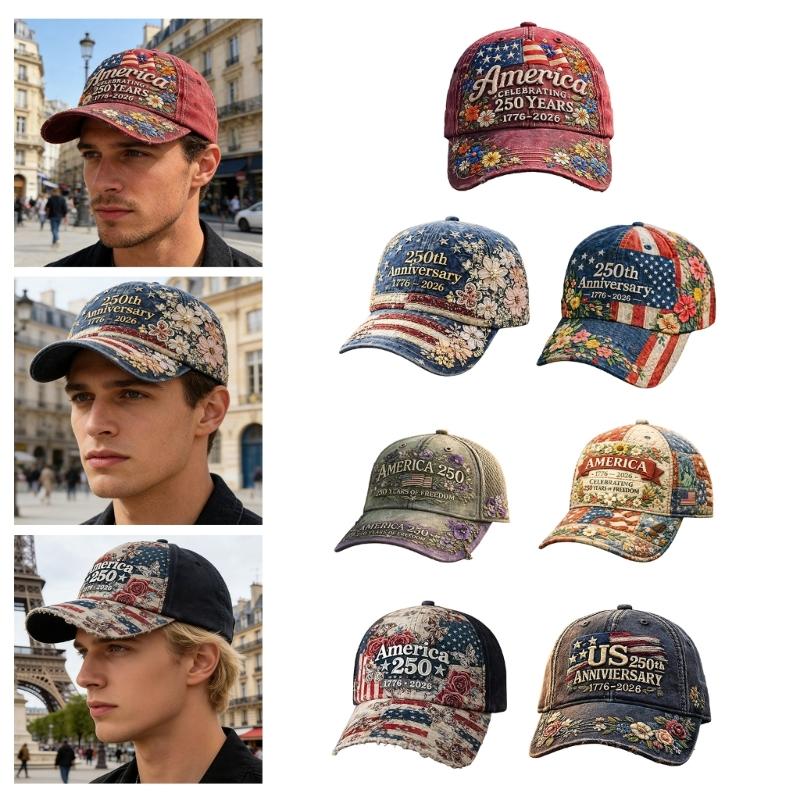 Breathable Cotton Cap For Outdoor Activities 250th Anniversary Of American Independence Lightweight Design