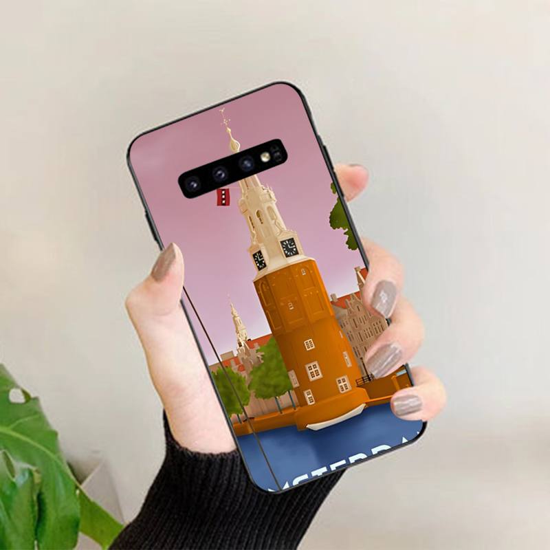 

YNDFCNB Amsterdam Travel Phone Case for Samsung S10 21 20 9 8 plus lite S20 UlTRA 7edge Galaxy S7 edge