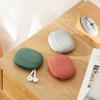 2 PCs Silicone Earphone Data Cable Storage Box Mini Key Box Lipstick Mini Storage Bag Green Light Gray Red