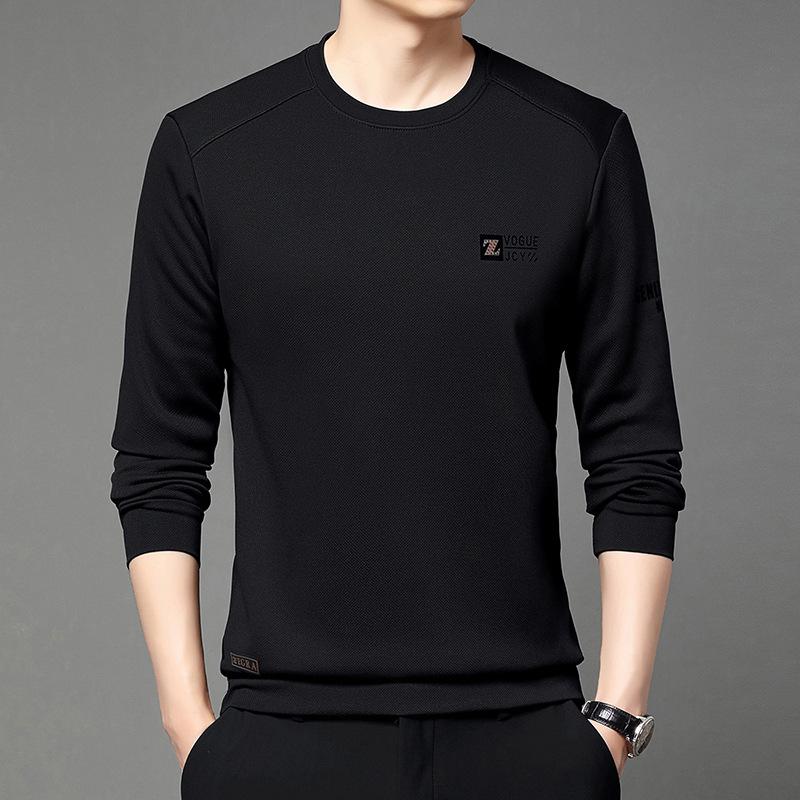 Hanorac de pluș pentru bărbați Toamnă/Iarnă - Gros, Gât rotund, Mânecă lungă, Pulover simplu de modă cu imprimeu