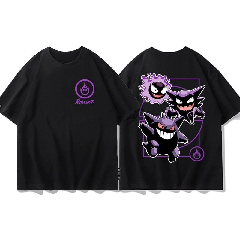 2026 Summer Charizard Evolution Double Side Japnese Anime Print TShirt Cotton Oversized Couple Family Tee for Travel Sports