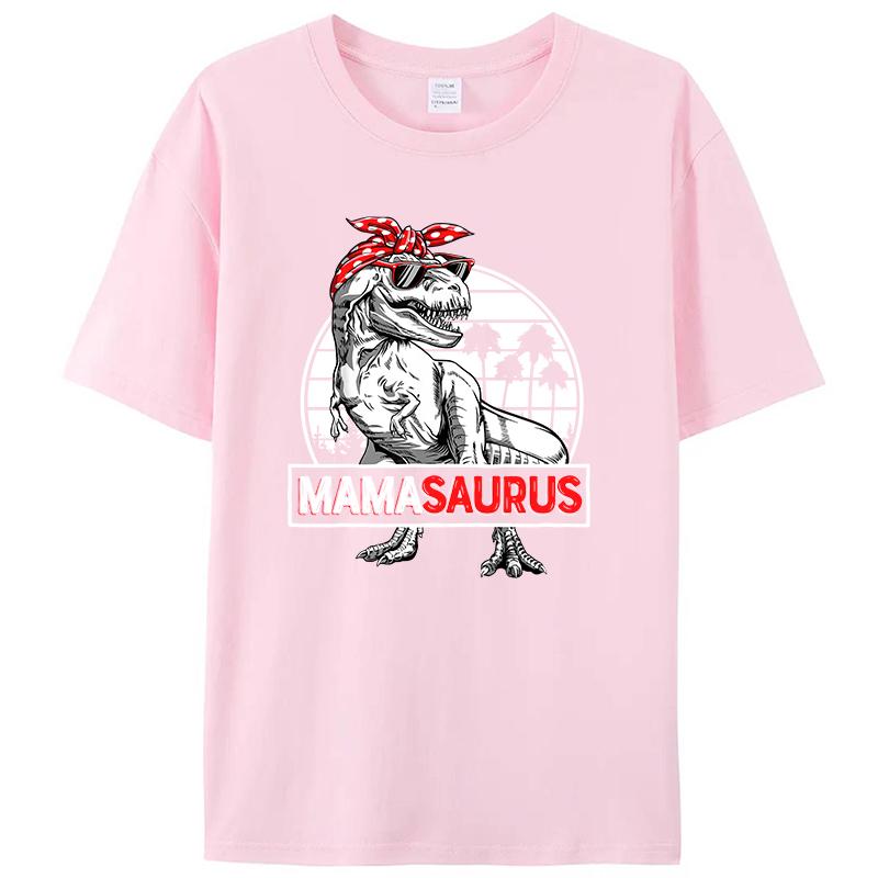 Mamasaurus T Rex Dinosaur Funny Mama Saurus Mother's Family T-Shirt Casual Men's Clothing Women Graphic Tee Shirts Cotton Tops