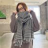 Winter scarf 2025 new plaid scarf women's fringed imitation cashmere plaid scarf warm scarf shawl