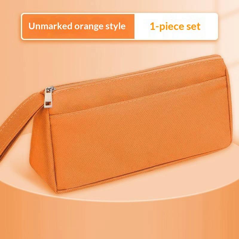 Durable Canvas Pencil Case With Large Storage Pocket Smooth Metal Zipper For School Student Stationery Storage