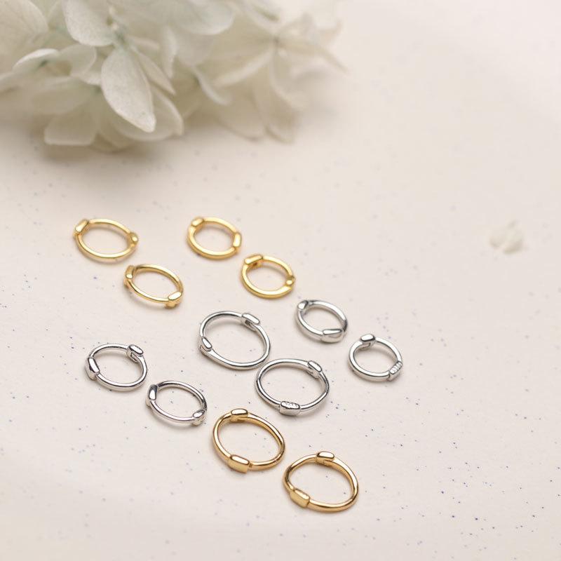 Versatile Earrings for Women, Round Earrings for Japanese and Korean Simple and Compact Ear Buckles for Naked Plain Circle Versatile Couple Earrings