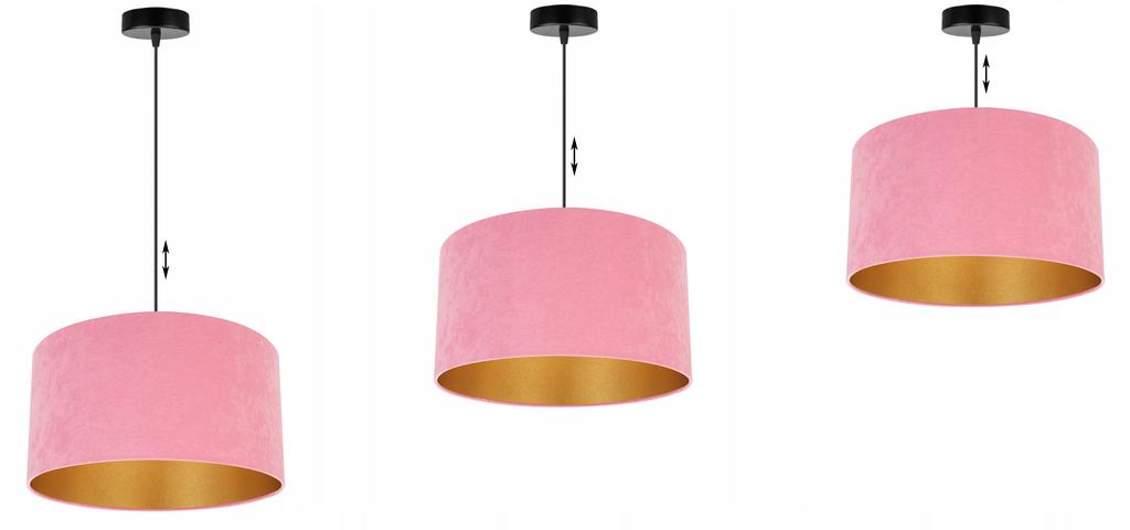 Hanging Lamp Ceiling Chandelier Golden Velvet Lampshade
