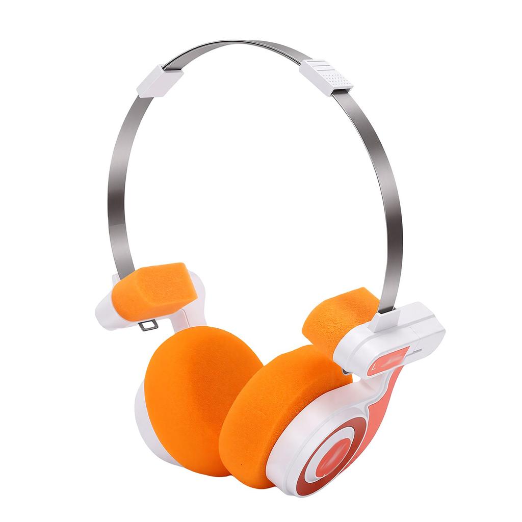 Over Ear Bluetooth Headsets 20 Hours Battery One Button Control Wireless Bluetooth Earphones Vibrant Orange