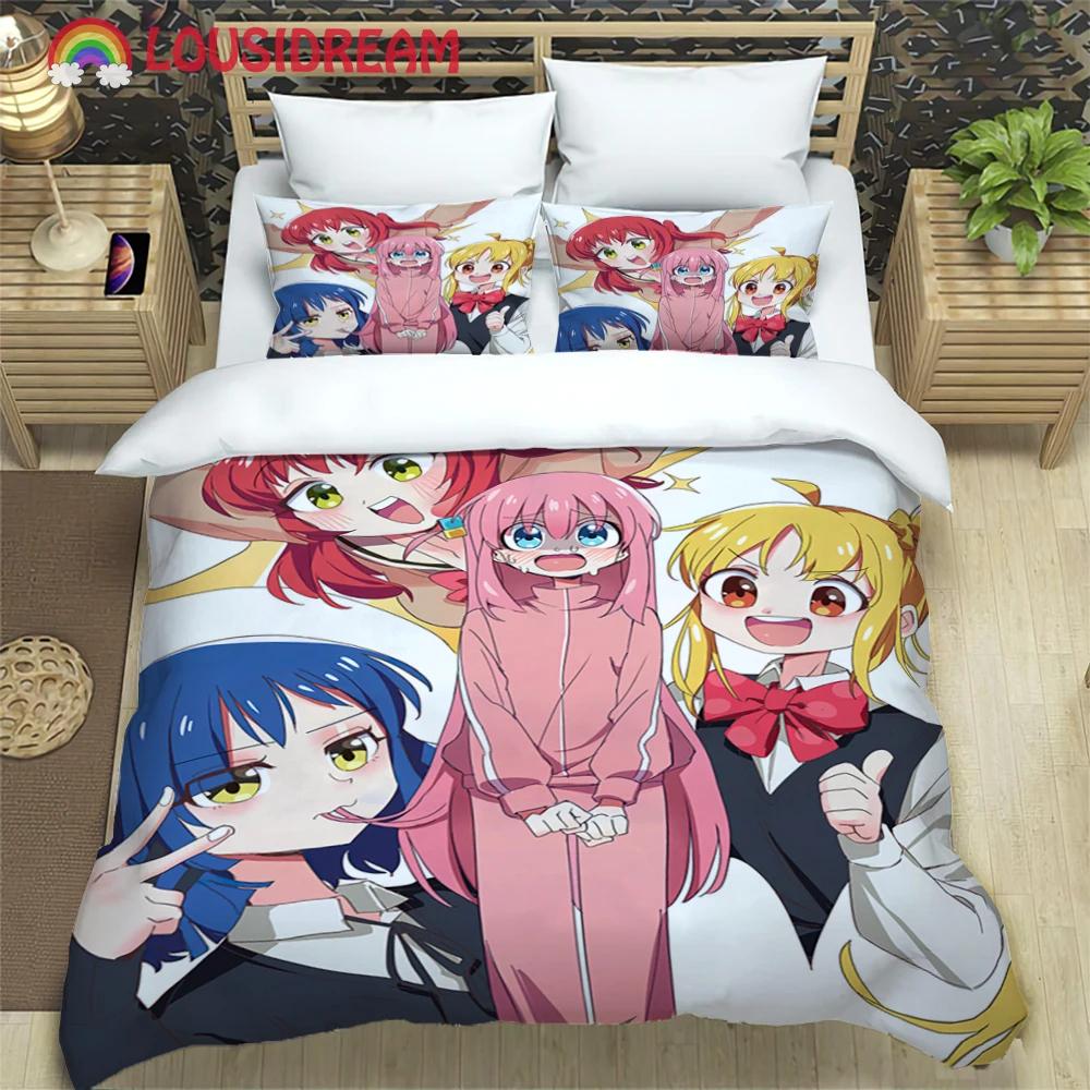 Fashion 3d Print Anime BOCCHI THE ROCK Bedding Set Article Children & Adults for Beds Quilt Covers Pillowcases Duvet Cover Sets