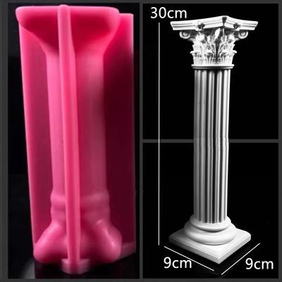30cm Large Roman Column Candle Silicone Mold Roman Column Gypsum Concrete Cement Silicone Mold Home Decor Acrylic Plastic  Mold