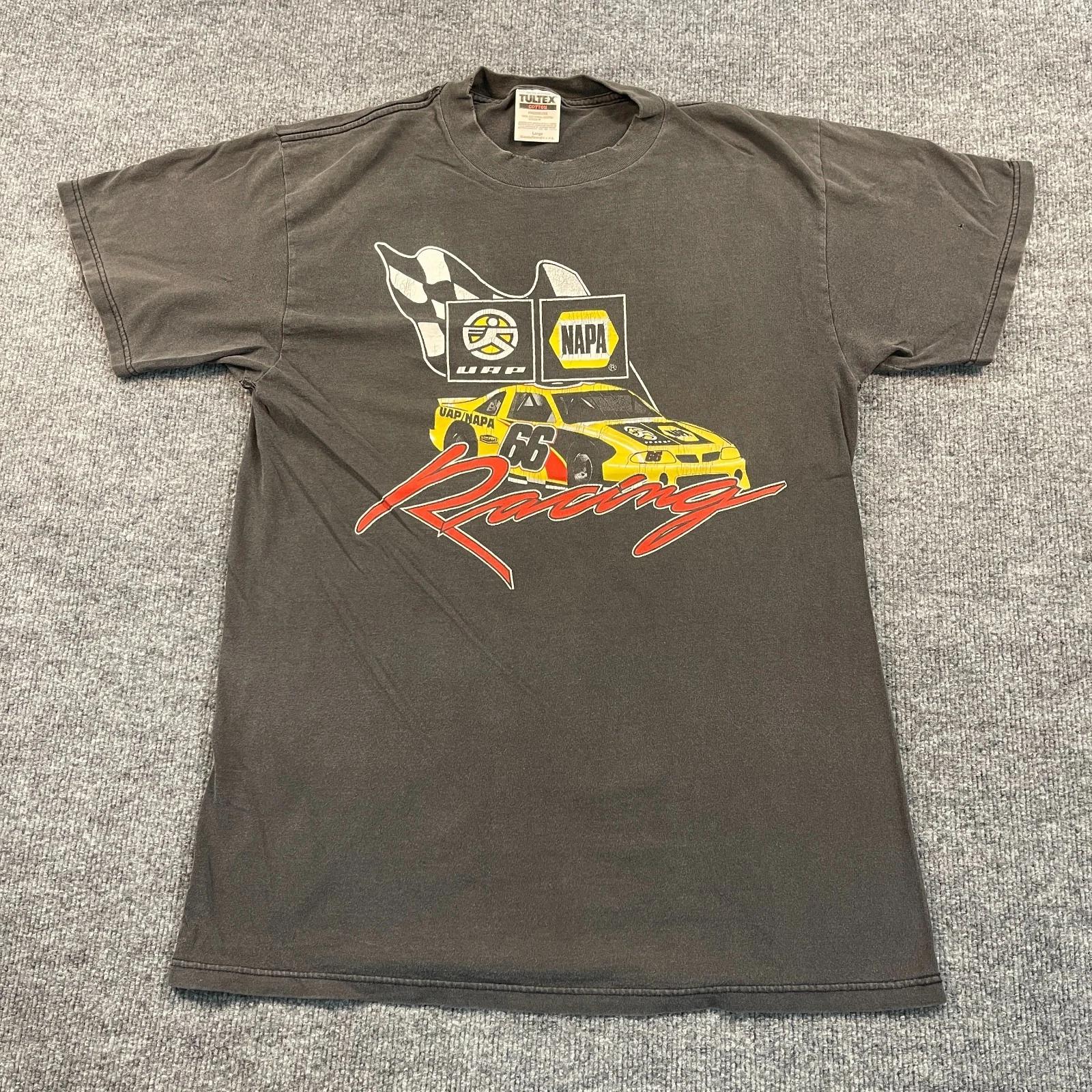 

Vintage 90s UAP NAPA Racing Robin-Buck 66 Car Shirt Large 21x30 Faded Black 2XL