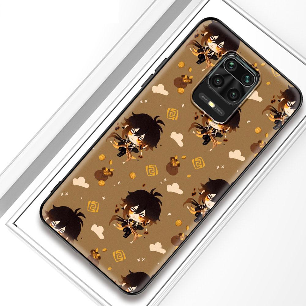 Kreslený silikonový kryt na telefon Genshin Impact pro Xiaomi Redmi Note 10 9S 9 8 Pro 8T 8A 9A 9C 7 7A K40 Měkký kryt Coque Funda